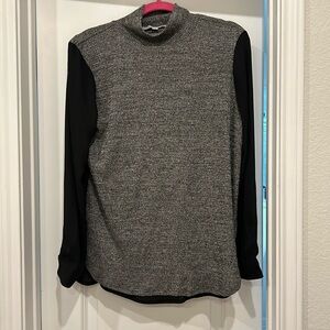 LOFT Gray heather black sweater blouse